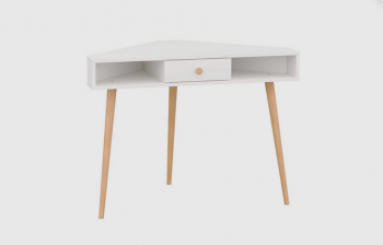 Стол письменный угловой, арт.6-01104, белый(ГК) в Североуральске - severouralsk.mebel-e96.ru