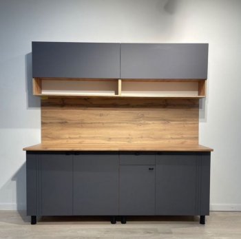 Кухонный гарнитур Монако 2000 мм графит (СВ) в Североуральске - severouralsk.mebel-e96.ru