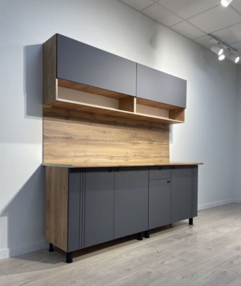 Кухонный гарнитур Монако 2000 мм графит (СВ) в Североуральске - severouralsk.mebel-e96.ru