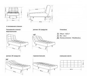 Кушетка Абри Синий в Североуральске - severouralsk.mebel-e96.ru