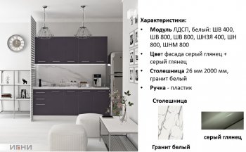 Кухонный гарнитур 2000 мм Агата (Игни) в Североуральске - severouralsk.mebel-e96.ru