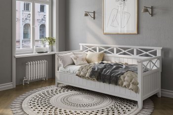 Кровать из массива Амелия белый античный (БМ) в Североуральске - severouralsk.mebel-e96.ru