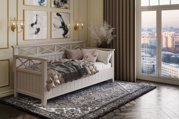 Кровать из массива Амелия льняной (БМ) в Североуральске - severouralsk.mebel-e96.ru