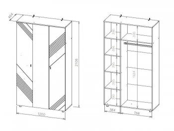 Шкаф 1200 мм трехстворчатый Байкал (СВ) в Североуральске - severouralsk.mebel-e96.ru