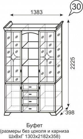 Буфет Венеция 30 бодега в Североуральске - severouralsk.mebel-e96.ru