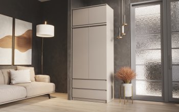 Шкаф Челси с антресолью 900 мм Кашемир (Миф) в Североуральске - severouralsk.mebel-e96.ru