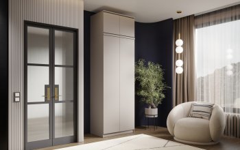 Шкаф 800 мм Челси двустворчатый с антресолью Кашемир (Миф) в Североуральске - severouralsk.mebel-e96.ru