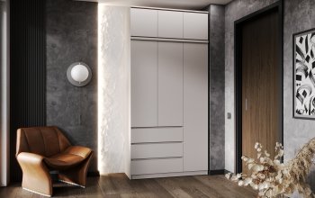 Шкаф 1200 мм Челси с антресолью Кашемир (Миф) в Североуральске - severouralsk.mebel-e96.ru