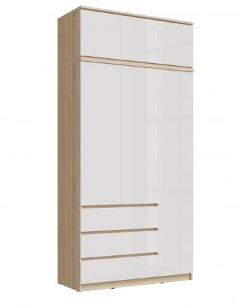 Шкаф 1200 мм Челси с антресолью, сонома/белый (Миф) в Североуральске - severouralsk.mebel-e96.ru
