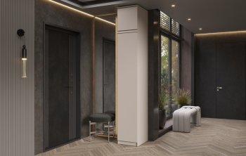 Пенал 400 мм Челси (1 створка) с антресолью, Кашемир (Миф) в Североуральске - severouralsk.mebel-e96.ru