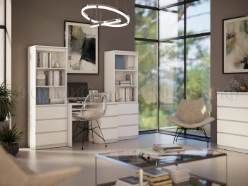 Письменный стол + Стеллаж Челси кашемир (Миф) в Североуральске - severouralsk.mebel-e96.ru