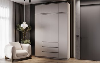 Шкаф 1600 мм Челси с антресолью Кашемир (Миф) в Североуральске - severouralsk.mebel-e96.ru