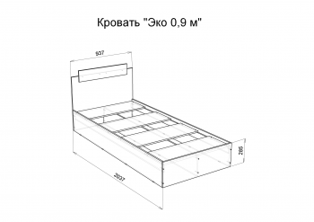 Кровать односпальная Эко 900 белый (Эра) в Североуральске - severouralsk.mebel-e96.ru