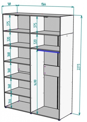 Шкаф 1564 мм Erik H318 + Антресоль HA4 (Графит) в Североуральске - severouralsk.mebel-e96.ru