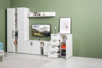 Стенка Эйр комп 1, белый (Моби) в Североуральске - severouralsk.mebel-e96.ru