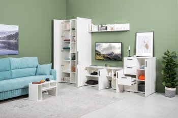 Стенка Эйр модульная, белый (Моби) в Североуральске - severouralsk.mebel-e96.ru