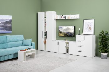 Стенка Эйр модульная, белый (Моби) в Североуральске - severouralsk.mebel-e96.ru