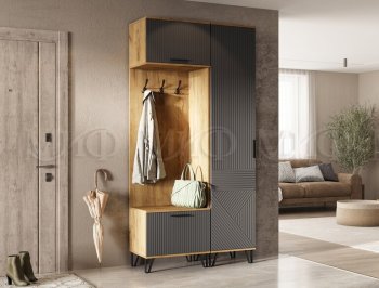 Прихожая Флэш комп. 3, крафт/графит (Миф) в Североуральске - severouralsk.mebel-e96.ru