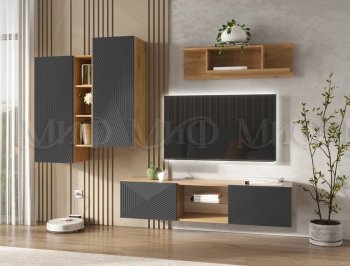 Стенка Флэш крафт/графит (Миф) в Североуральске - severouralsk.mebel-e96.ru