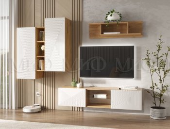 Стенка Флэш крафт/белый (Миф) в Североуральске - severouralsk.mebel-e96.ru