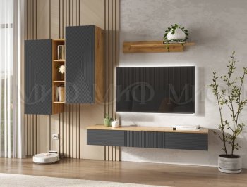 Стенка Флэш комп.2 крафт/графит (Миф) в Североуральске - severouralsk.mebel-e96.ru