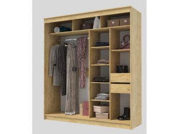 Шкаф-купе 2000 мм Гранд-1 ЛДСП/Зеркало, дуб вотан (Эра) в Североуральске - severouralsk.mebel-e96.ru