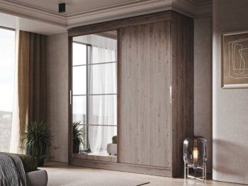 Шкаф-купе 2000 мм Гранд-1 ЛДСП/Зеркало, дуб горный (Эра) в Североуральске - severouralsk.mebel-e96.ru