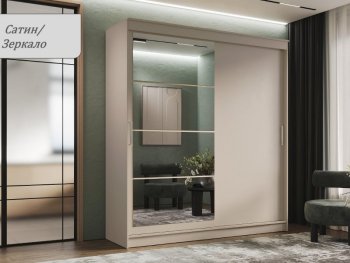 Шкаф-купе 2000 мм Гранд-1 ЛДСП/Зеркало, Сатин (Эра) в Североуральске - severouralsk.mebel-e96.ru