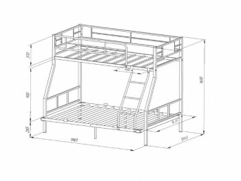 Кровать двухъярусная Гранада-1ЯЯ 140 в Североуральске - severouralsk.mebel-e96.ru