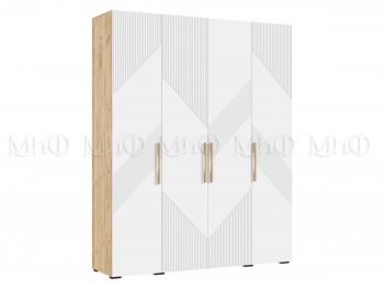 Шкаф 1800 мм Ирис с антресолью крафт/белый (Миф) в Североуральске - severouralsk.mebel-e96.ru