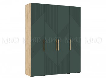 Шкаф 1800 мм Ирис с антресолью крафт/грин (Миф) в Североуральске - severouralsk.mebel-e96.ru