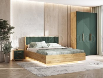 Кровать парящая Ирис крафт/грин (Миф) в Североуральске - severouralsk.mebel-e96.ru