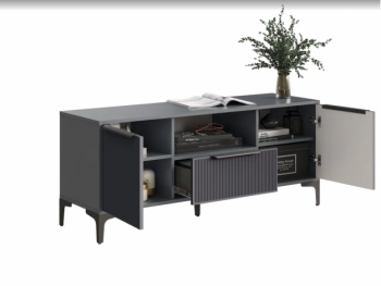 Тумба ТВ на 1350 Кимберли графит (Handis) в Североуральске - severouralsk.mebel-e96.ru