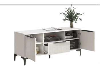 Тумба ТВ на 1350 Кимберли белый (Handis) в Североуральске - severouralsk.mebel-e96.ru