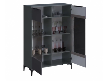 Шкаф со стеклом Кимберли графит (Handis) в Североуральске - severouralsk.mebel-e96.ru