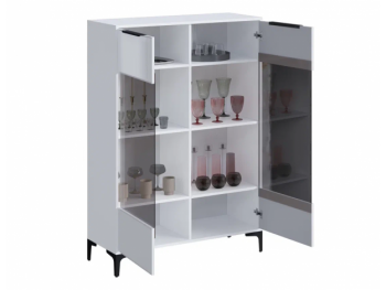 Шкаф со стеклом Кимберли белый (Handis) в Североуральске - severouralsk.mebel-e96.ru