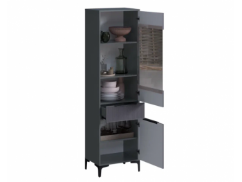 Пенал 550 мм со стеклом Кимберли графит (Handis) в Североуральске - severouralsk.mebel-e96.ru