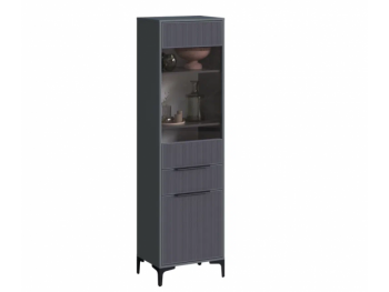 Пенал 550 мм со стеклом Кимберли графит (Handis) в Североуральске - severouralsk.mebel-e96.ru