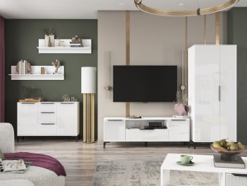 Стенка Кимберли белый, модульная (Handis) в Североуральске - severouralsk.mebel-e96.ru