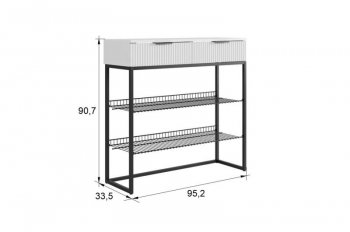 Обувница Классная 1 (белое дерево/белый матовый/черный муар​​​​​​​) (Мебельсон) в Североуральске - severouralsk.mebel-e96.ru