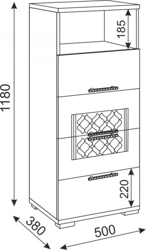 Комод малый Тиффани М10 (Риннер) в Североуральске - severouralsk.mebel-e96.ru