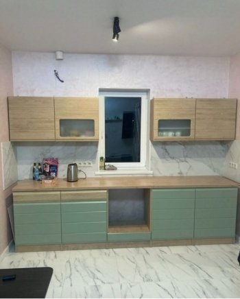 Кухонный гарнитур 3000 мм Кремона фисташка (Росток) в Североуральске - severouralsk.mebel-e96.ru