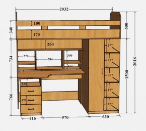 Кровать-чердак Аракс в Североуральске - severouralsk.mebel-e96.ru