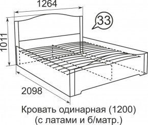 Кровать с латами Виктория 1200*2000 в Североуральске - severouralsk.mebel-e96.ru