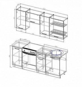 Кухонный гарнитур Антрацит 2000 в Североуральске - severouralsk.mebel-e96.ru