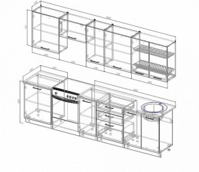 Кухонный гарнитур Антрацит 3000 в Североуральске - severouralsk.mebel-e96.ru