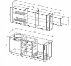 Кухонный гарнитур Лофт 2550 в Североуральске - severouralsk.mebel-e96.ru