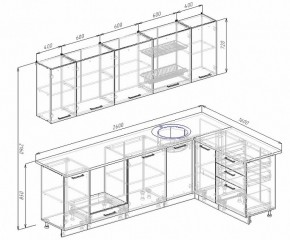 Кухонный гарнитур угловой Графика 2600х1600 мм МДФ в Североуральске - severouralsk.mebel-e96.ru