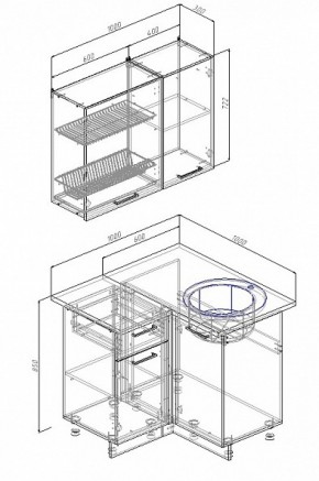 Кухонный гарнитур угловой Сатин 1000*1000 в Североуральске - severouralsk.mebel-e96.ru