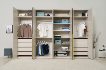 Гардеробная/шкаф 3200 мм Ларго №2 Кашемир (Миф) в Североуральске - severouralsk.mebel-e96.ru